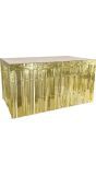 Gouden Metallic Tafelrok met Franjes 300X74 Cm