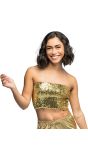 Gouden Pailletten Disco Top Dames