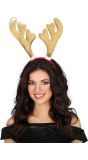 Gouden rendier hoofdband kerstaccessoire
