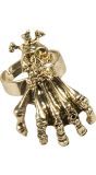 Gouden skelet hand ring