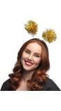 Gouden Tiara met Tinsel Pompoms