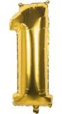 Gouden XL folieballon cijfer 1