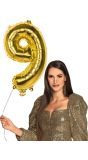 Gouden XL folieballon cijfer 9