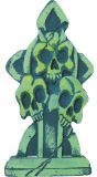 Grafsteen met schedels groen 43 x 22 cm halloween