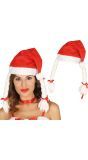 Grappige kerstman muts met vlechten