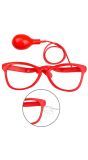 Grappige waterspuitende feestbril rood