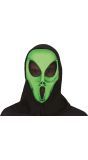 Groen alien masker met kap halloween