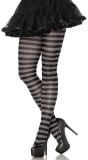 Groen zwarte nylon gestreepte panty