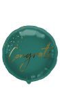 Groene congrats Birthday folieballon