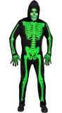 Groene skelet pak halloween mannen