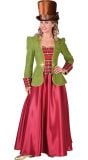 Groene victoriaanse jurk vrouwen