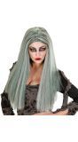 Groene zombie pruik dames