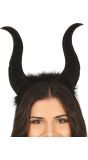 Grote zwarte duivel horens diadeem halloween