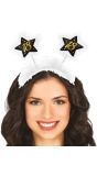 Haarband Zwart Wit Goud Sterretjes 18 Jaar