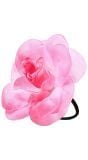 Haarelastiek bloem roze