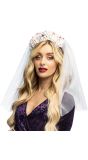 Halloween Bruidsluier met Bloed Dames