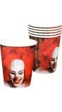 Halloween clown bekertjes 6x