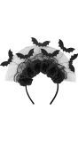 Halloween Haarband Zwart met Vleermuizen en Rozen