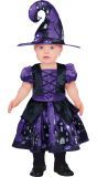 Halloween heks jurk paars baby