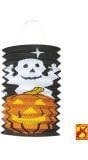 Halloween lantaarn met spook en pompoen