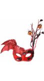 Halloween Oogmasker Rood Sequin Vleermuis Pompoen
