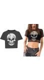 Halloween Skelet Crop Top