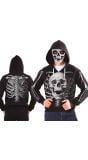 Halloween Skelet Hoodie Zwart