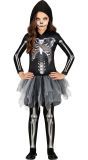 Halloween skelet jurkje met capuchon meisjes