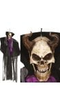 Hangdecoratie demoon skelet met licht 150 cm halloween