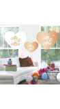 Hangdecoratie harten bruiloft rose goud 5 stuks