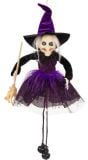 Hangdecoratie kleine paarse heks halloween