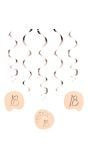 Hangdecoratie lush blush 18 jaar 5 stuks