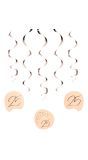 Hangdecoratie lush blush 25 jaar 5 stuks