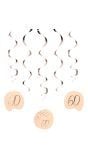Hangdecoratie lush blush 60 jaar 5 stuks