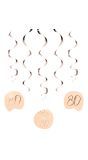 Hangdecoratie lush blush 80 jaar 5 stuks
