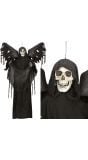 Hangdecoratie skelet met tuniek en vleugels met licht, geluid en beweging halloween
