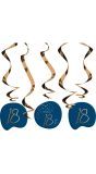 Hangdecoratie true blue 18 jaar 5 stuks