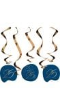 Hangdecoratie true blue 25 jaar 5 stuks