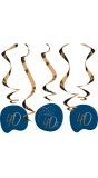 Hangdecoratie true blue 40 jaar 5 stuks