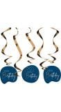 Hangdecoratie true blue verjaardag 5 stuks
