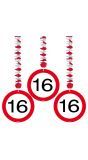 Hangdecoratie verkeersbord 16 jaar
