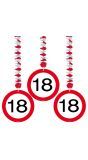 Hangdecoratie verkeersbord 18 jaar
