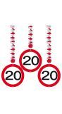 Hangdecoratie verkeersbord 20 jaar