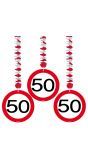 Hangdecoratie verkeersbord 50 jaar