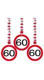 Hangdecoratie verkeersbord 60 jaar