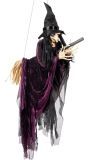 Hangdecoratie vliegende heks halloween