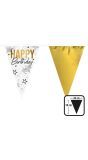 Happy Birthday Folievlaggenlijn 6M Goud Wit