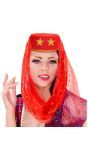 Harem Hoed met Sluier Rood