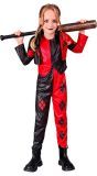 Harlekijn Pak Halloween Meisjes Zwart Rood
