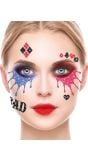 Harley Quinn glitter gezicht decoratie